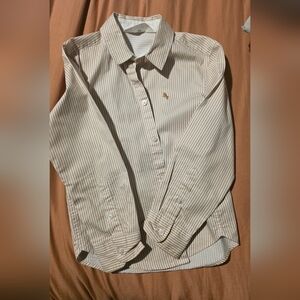 H&M Beige Striped Boys Button Down Shirt